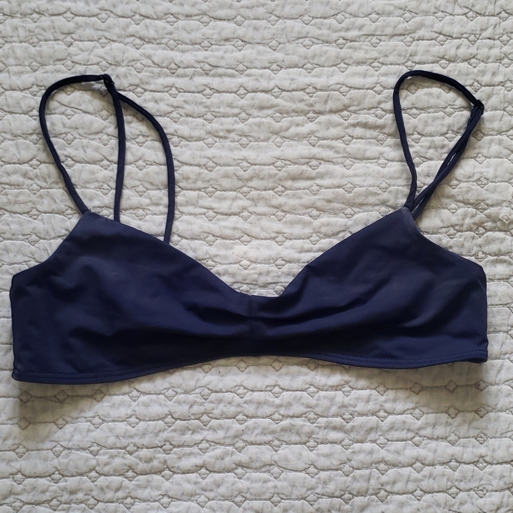 Malia Jones Blue Bikini Top